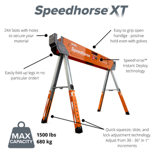 BORA Speedhorse XT Adjustable Leg, 2-Pack (PM-4550T)