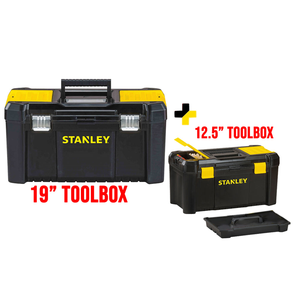 Stanley 19 Essential Tool Box with Metal Latches with 12.5 Toolbox I –  GIGATOOLS Industrial Center