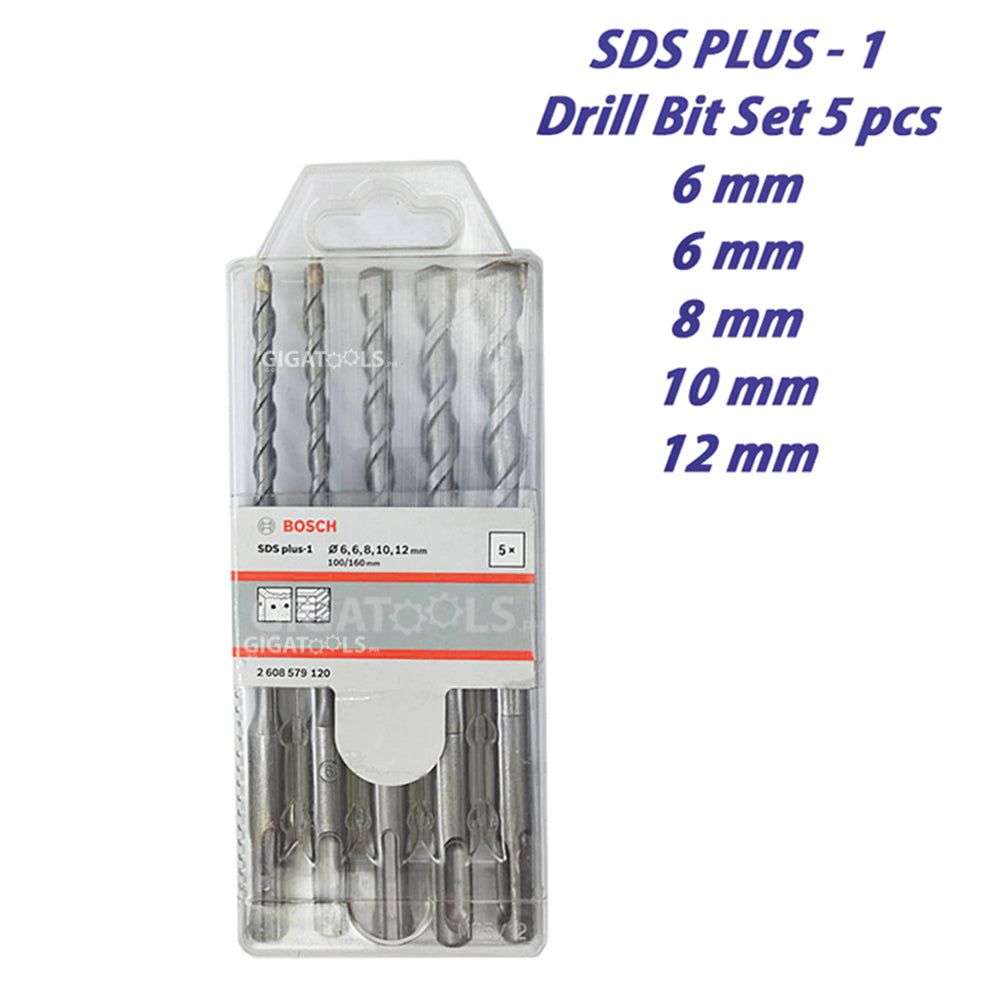 Bosch SDS Plus Drill Bit Set 5pcs for Concrete 6mm, 6mm, 8mm, 10mm, 12mm 2608579120