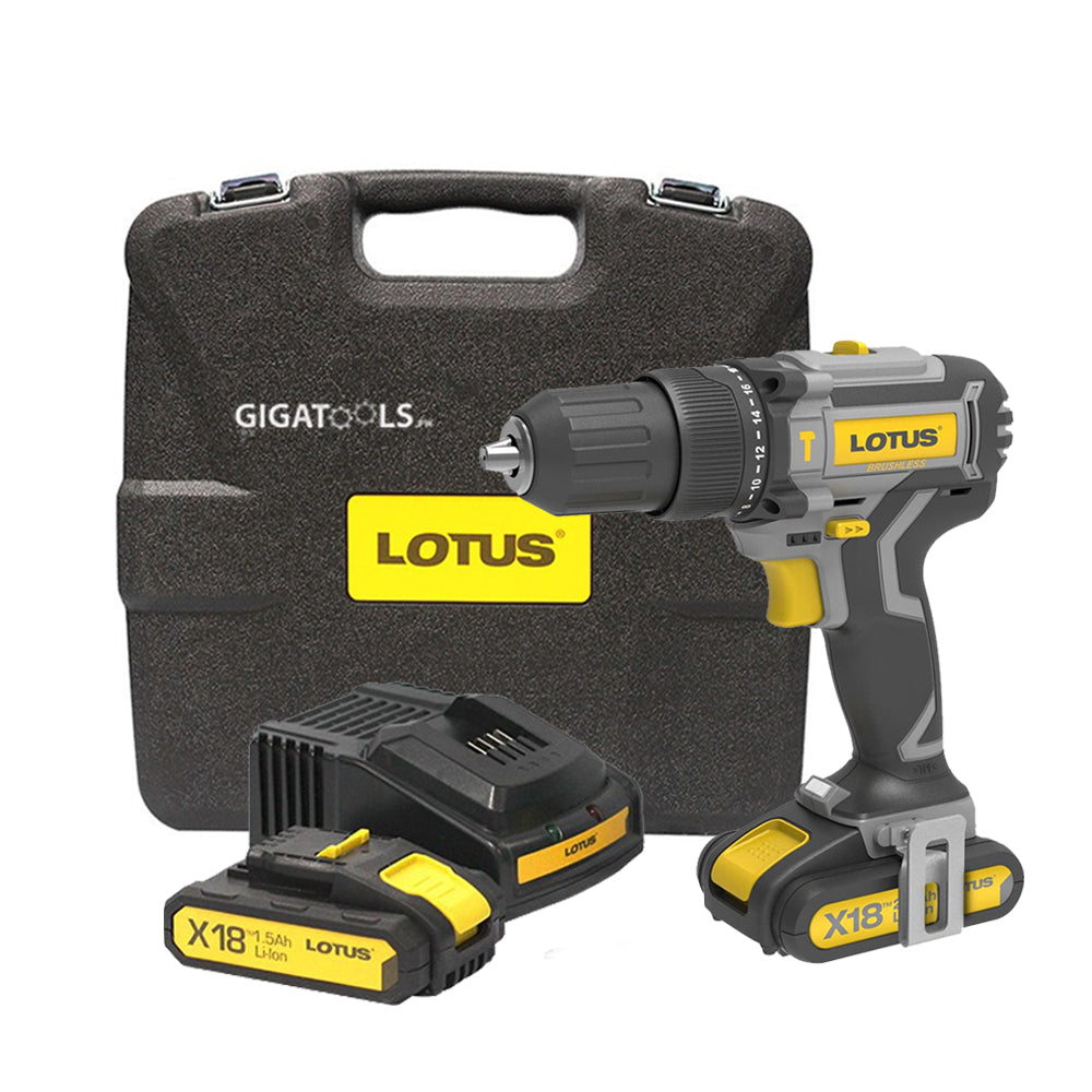 Lotus LTHD18VLI-2BLX Brushless Cordless 13mm Hammer Drill Driver Set 18V (discontinued)