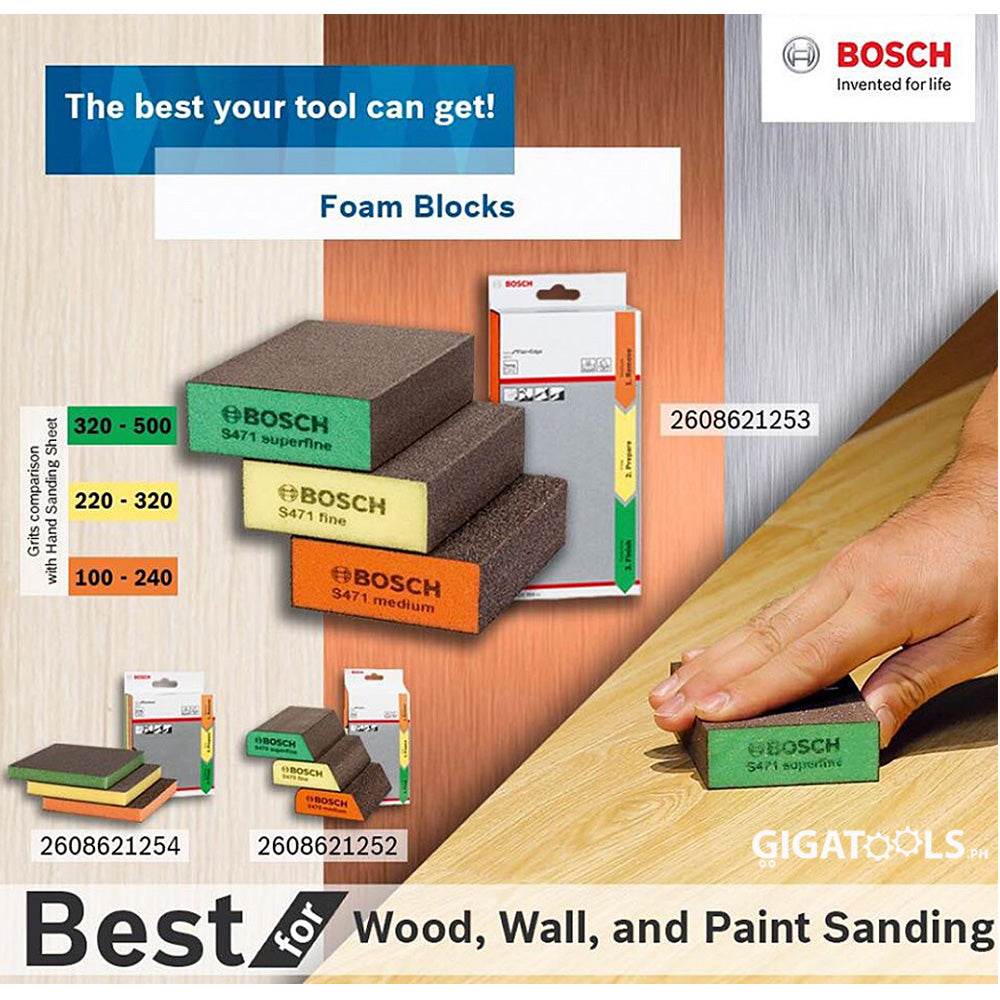 Bosch Abrasive Sanding Pad / Foam for Flat and Edge 3pcs Set ( 2608621253 )
