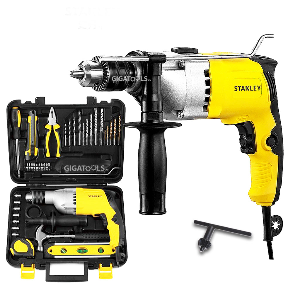 Stanley STDH7213V Professional Hammer Drill Driver (13mm) 800W with Hand tools and drill bit kit Set