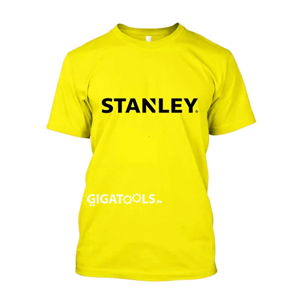 Stanley Power tools Logo T-Shirt Yellow Men's round neck (100