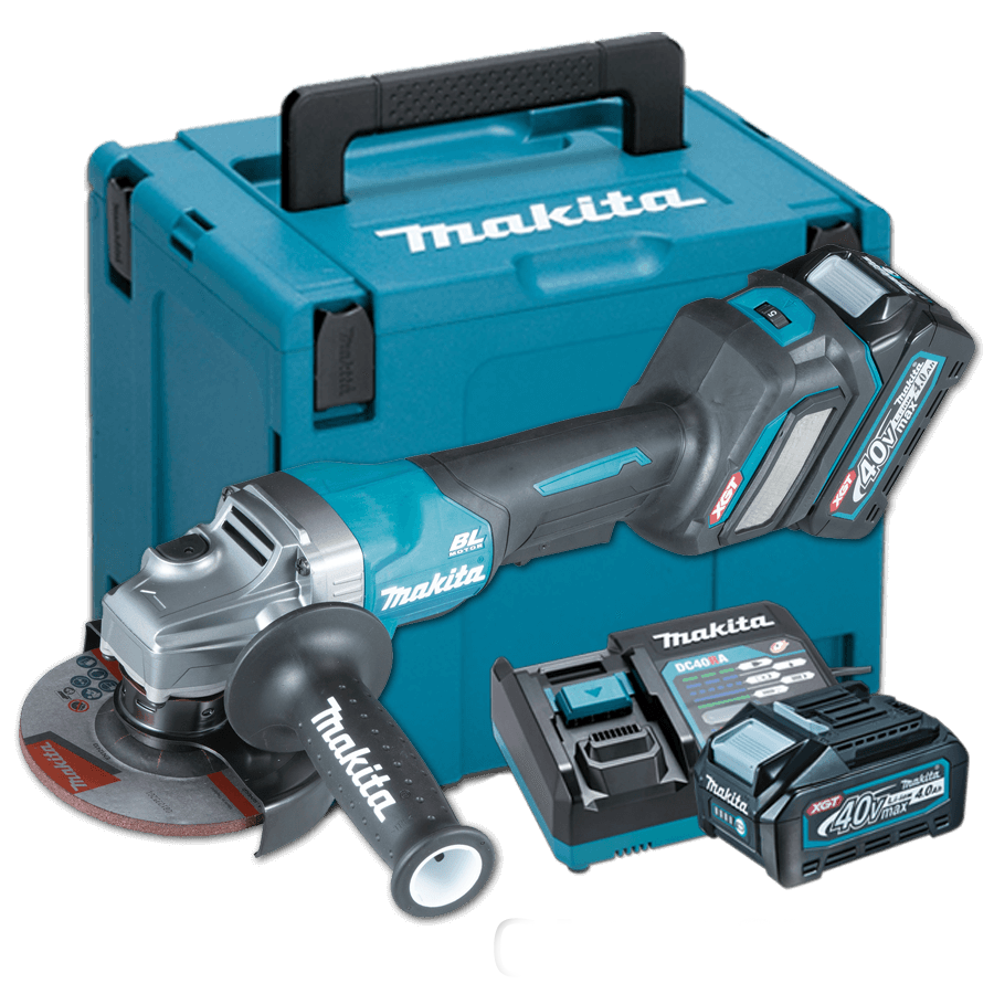 Makita GA030GM201 Cordless Brushless Angle Grinder with Paddle Switch 100mm (4″) 40Vmax XGT™ Li-ion (Kit Set)