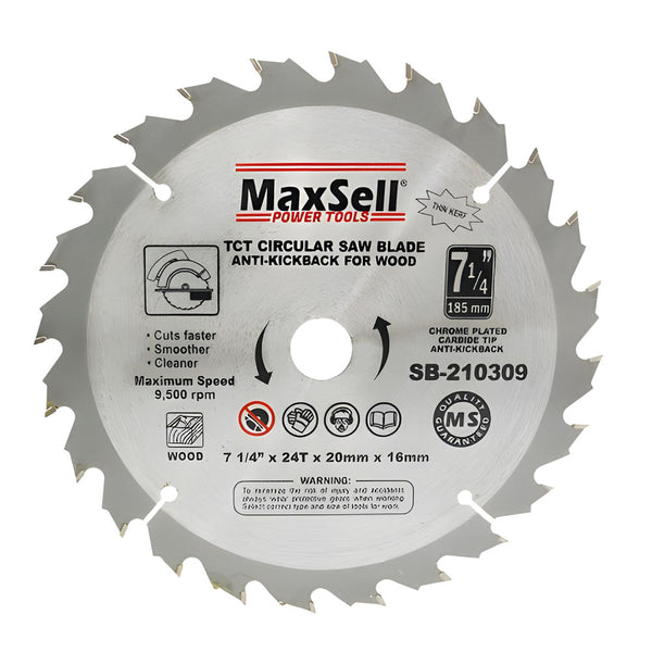 MaxSell Circular Saw Blade Tungsten Carbide Tip-Anti Kickback (Thin Kerf) For Wood
