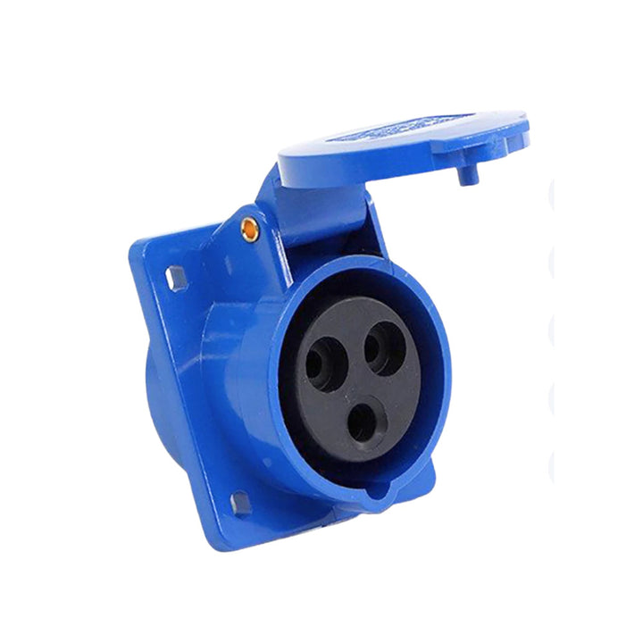 Surer 1940 Industrial Socket, Angled Panel Mount, 2P+E, 16A 240V, IP44 ...