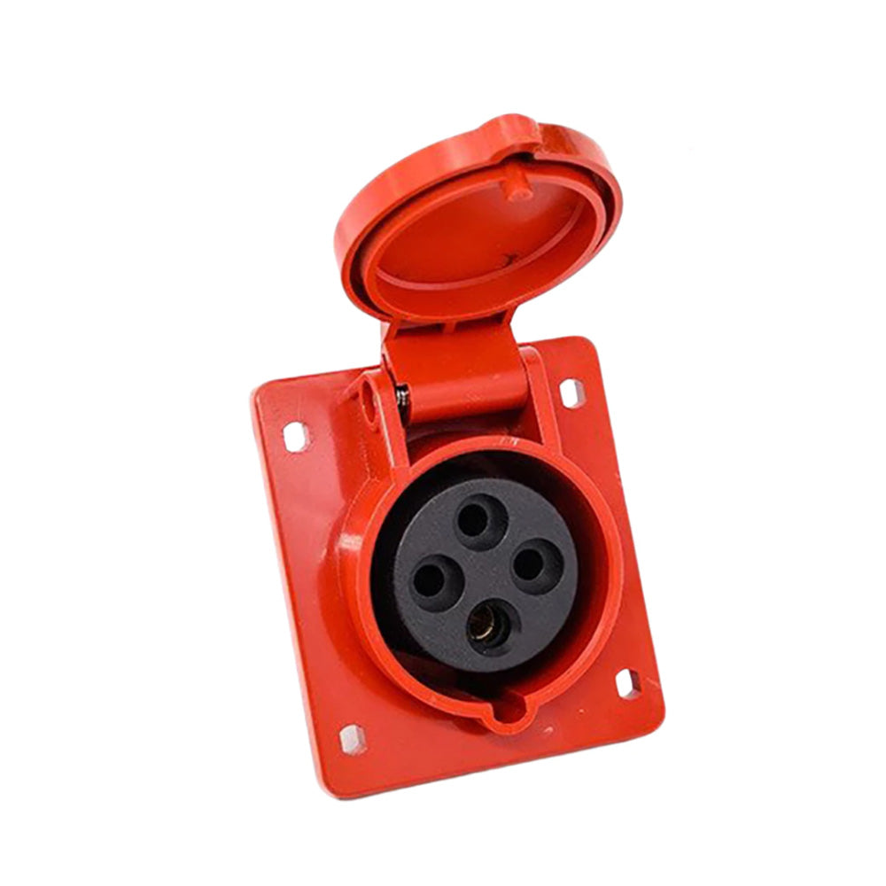 Surer 1943 Industrial Socket, Angled Panel Mount 3P+E, 32A 415V, IP44 ...