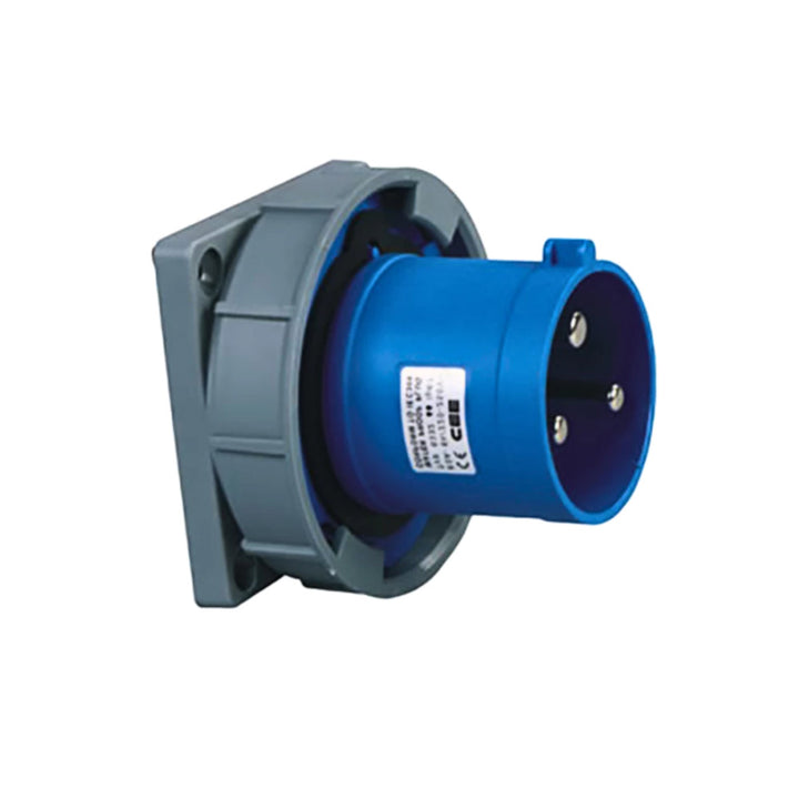 Surer 1962 Industrial Plug, Straight Panel Mount 2P+E, 63A 240V, IP67 ...