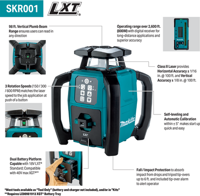 Makita SKR001Z 18V LXT Rechargeable Rotary Laser ( Bare Tool Only )