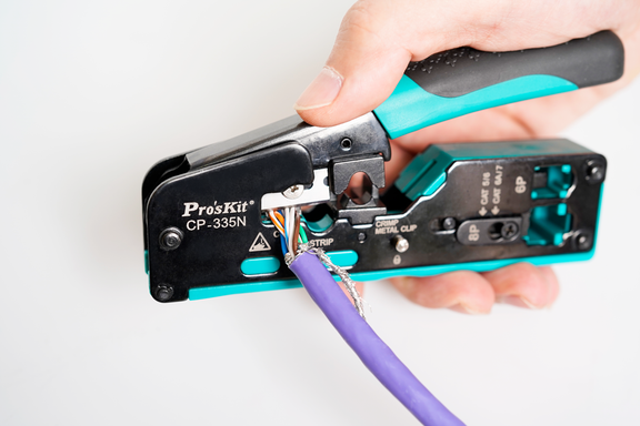 Pro'sKit CAT.5/6/7 RJ-45 Modular Plug crimping Tool – GIGATOOLS ...