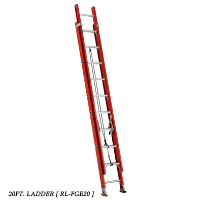 RidgidType IA Heavy-Duty Fiberglass Extension Ladders, Orange (Load: 300 LBS)