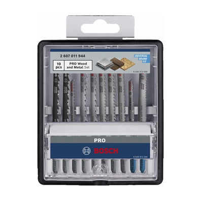 Bosch PRO 10pc Jigsaw Blade Set for Wood & Metal (2607011944 / Replaces 2607010574)