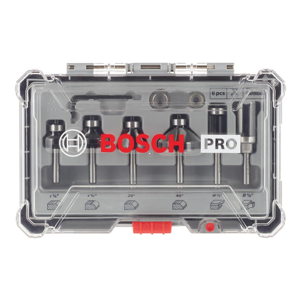 Bosch PRO Router Bit Trim and Edging Set, Shank 1/4″, 6 pcs ( 2607017470 )
