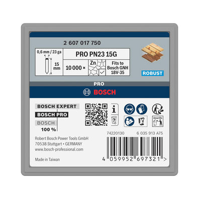 Bosch PRO PN23 G Pin 0.65/23g, Galvanised Perfect Fit for GNH 18V-35 ( 10,000pcs )