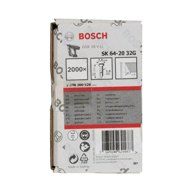 Bosch PRO FN16-20 Finish Nail Galvanised 20° 1.6/16g ( 2000pcs )