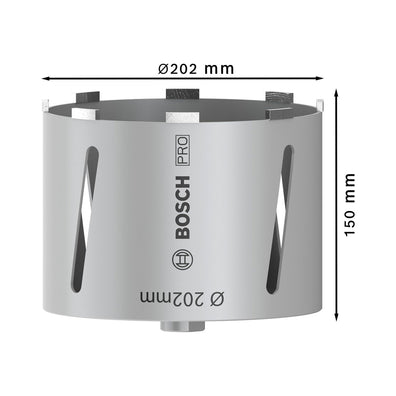 Bosch PRO Core Cutter Dry Diamond Drill Crown 202 x 150mm, G 1 1/4
