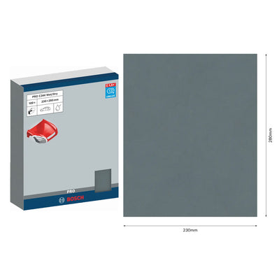 Bosch PRO 100pcs C344 Wet & Dry Hand Sanding Sheet ( 230mm x 280mm )
