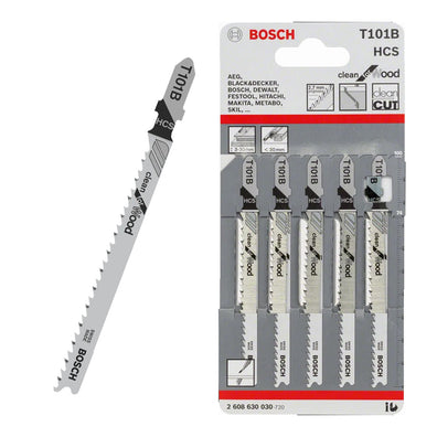 Bosch T101B 5pcs Fine Straight Cut Jigsaw Blade Clean for Wood ( 2608630030 )