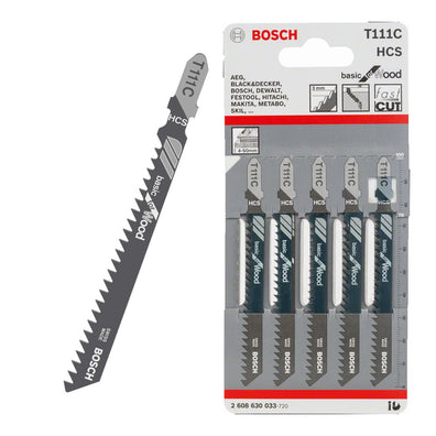 Bosch T111C 5pcs Coarse Quick Cut Jigsaw Blade Basic for Wood ( 2608630033 )