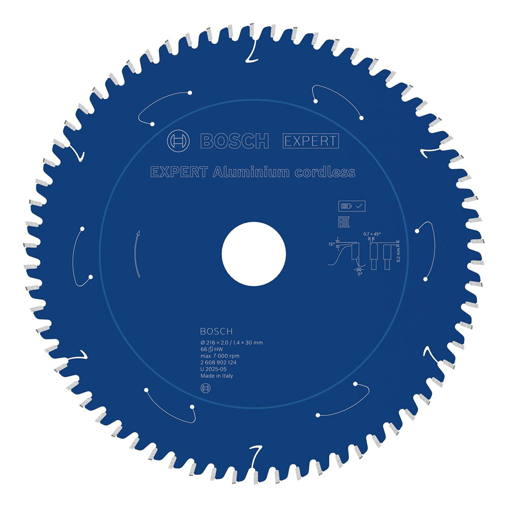 Bosch EXPERT Aluminum Circular Saw Blade For Wood 216mm x 66T ( 2608902124 / 2608644544 )