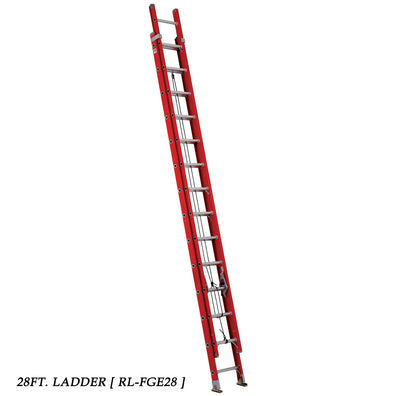 RidgidType IA Heavy-Duty Fiberglass Extension Ladders, Orange (Load: 300 LBS)