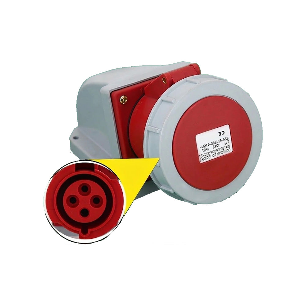 Surer 2915 Refrigerated Container Socket, Wall Mounted, 3P+E, 32A 415V ...
