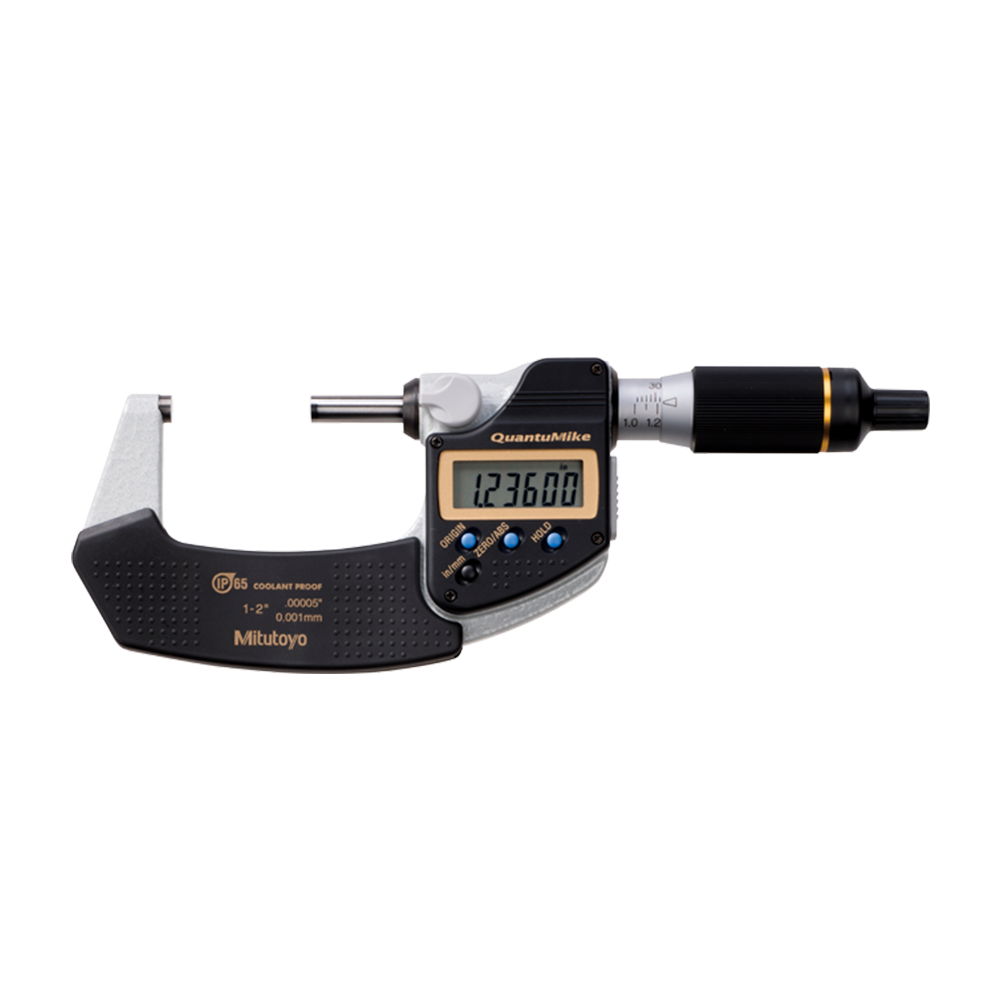 Mitutoyo QuantuMike Digimatic Micrometer, IP65 with 2mm/rev Spindle Speed - Series 293