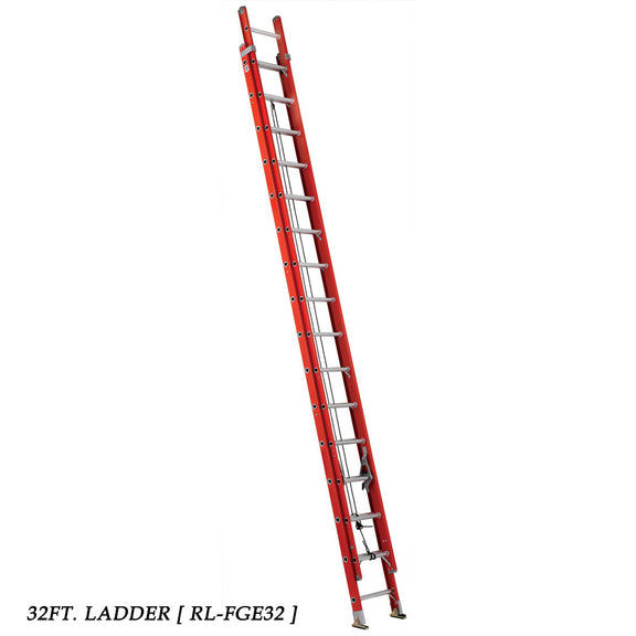 RidgidType IA Heavy-Duty Fiberglass Extension Ladders, Orange (Load: 3 ...