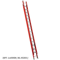 RidgidType IA Heavy-Duty Fiberglass Extension Ladders, Orange (Load: 300 LBS)