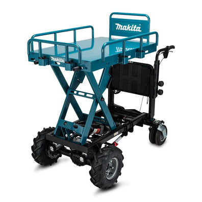 Makita DCU601Z Brushless Cordless 4-Wheel Battery Powered Wheelbarrow 18V X2 (36V) LXT, Electric Lift, 300 Kg Capacity (Bare Tool Only)