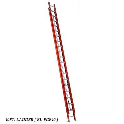 RidgidType IA Heavy-Duty Fiberglass Extension Ladders, Orange (Load: 300 LBS)