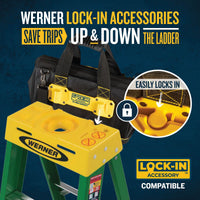 Werner Fiberglass Step Ladder A-Type, Green, 225lbs Capacity (Made in USA)
