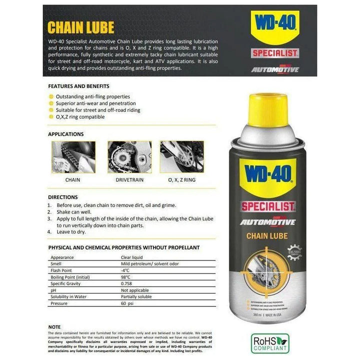 WD-40 Specialist Auto Chain Lube 360ML (WD-AMC-CL360) ( 12pcs ...