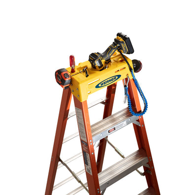 Werner Fiberglass Step Ladder A-Type, Orange, 300lbs Capacity (Made in USA)