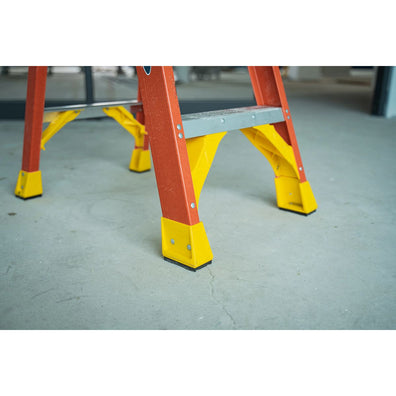 Werner Fiberglass Step Ladder A-Type, Orange, 300lbs Capacity (Made in USA)