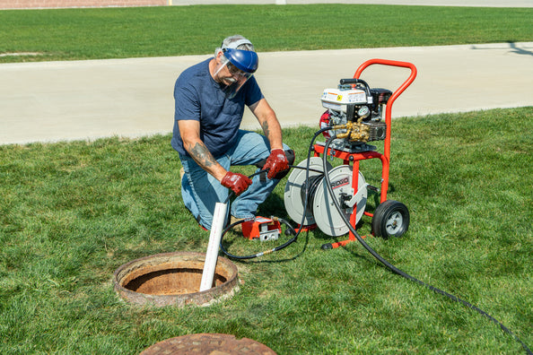 Ridgid KJ-2200 C Water Jetter Pressure Washer, with Cart and Jet Hose (63882)