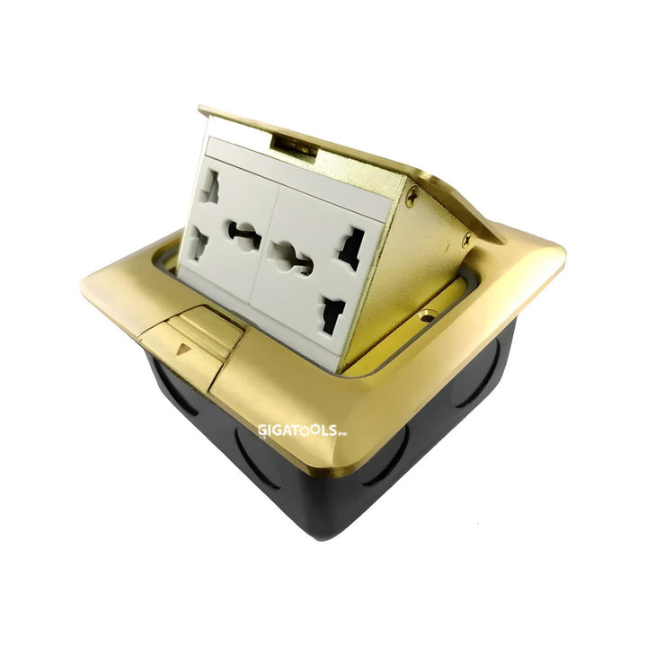 Surer 1017 2-Gang Square Pop-up Floor Outlet w/ Ground 10A 250V ...