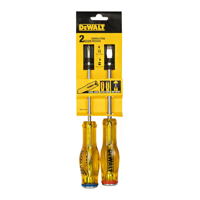 DeWalt 2-piece Demolition Screw Driver Set, Steel Core High Impact (DW ...