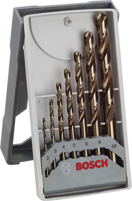 Bosch PRO Stainless Steel HSS-Co Twist Drill Bit Set Mini X Line 7pcs ( 2608589296 )