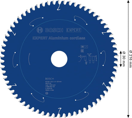 Bosch EXPERT Aluminum Circular Saw Blade For Wood 216mm x 66T ( 2608902124 / 2608644544 )