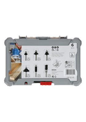 Bosch PRO Router Bit Trim and Edging Set, Shank 1/4″, 6 pcs ( 2607017470 )