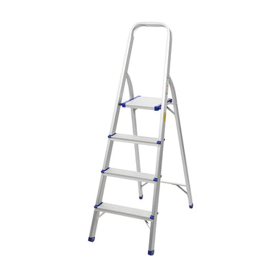 KRUGER Aluminum Step Ladder With Handrail & Platform 330LB/150Kg