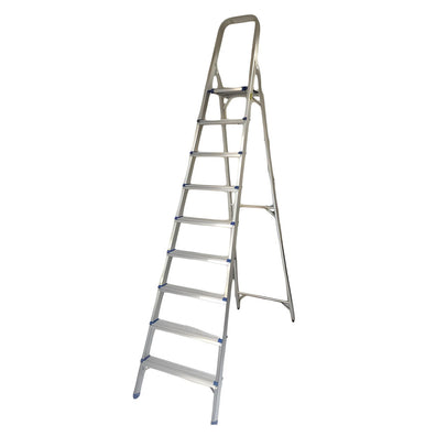 KRUGER Aluminum Step Ladder With Handrail & Platform 330LB/150Kg