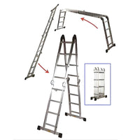 KRUGER Aluminum Multi-Purpose Ladder, 225Lb/100Kg