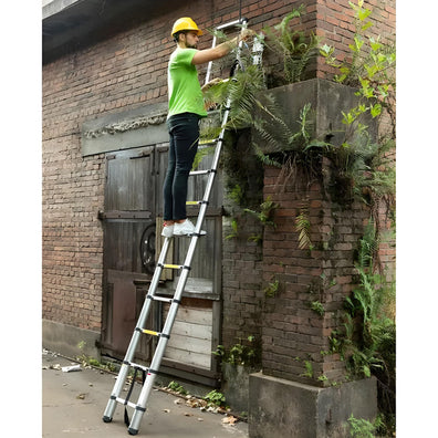 KRUGER Stainless Steel Single Side Telescopic Ladder