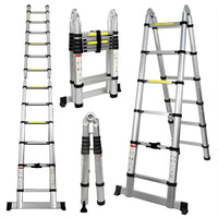 KRUGER Stainless Steel Double Side Telescopic Ladder With Hinge