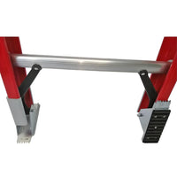 KRUGER Fiberglass Straight Ladder (Red), Self Levelling Foot