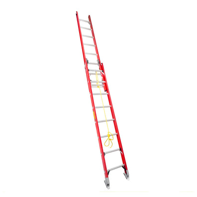 KRUGER  Self Levelling Fiberglass Rail Extension Ladder (Red)