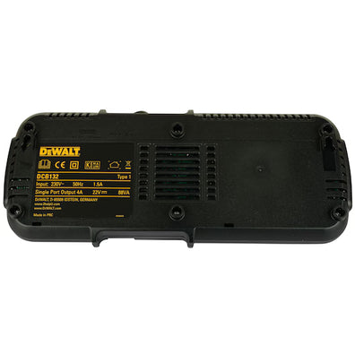 DeWalt DCB132-KR 2-Port 4A Simultaneous Fast Charger ( 12V MAX*, 18V/20V MAX*, and FLEXVOLT® 54V/60V MAX* Compatible Batteries )