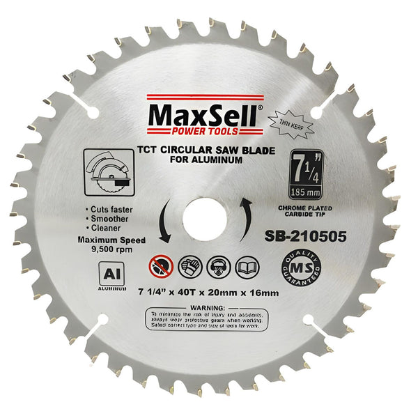 Maxsell Circular Saw Blade Tungsten Carbide Tip-Standard (Thin Kerf) For Aluminum